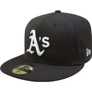 MLB Oakland Athletics Black with White 59FIFTY Fitted Cap  