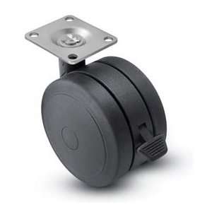  Swivel Top Plate Soft Tread Caster With Brake   125mm Dia 