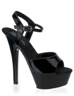  High Black 6 Inch Heel Barbie Platform Sandal   8 Shoes