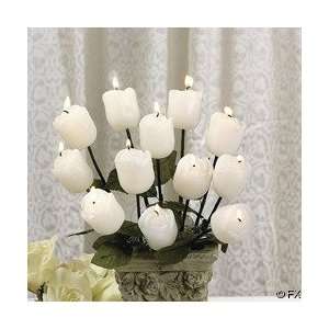   White Rose Candles (Receive 12 Roses Per Order) 
