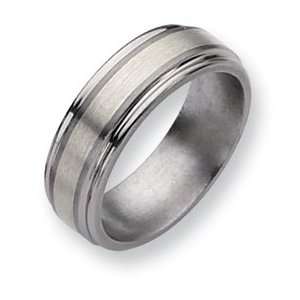  Titanium Sterling Silver Inlay 8mm and Polished Band TB84 