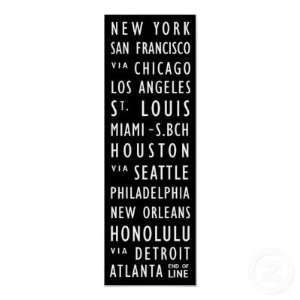  US Cities Vintage Transit Scroll Poster