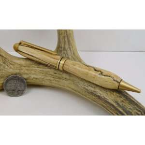  Spalted Maple Euro Pen With a Satin Gold Finish Office 
