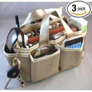com Lot of 3 Lexie Gold Handbag Bag Purse Tote Travel Cosmetic Make 