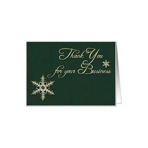  Green Snowflake Business Thank You Card Health & Personal 
