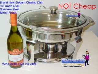   Quart Oval Stainless Steel Mirror Chafing Catering Chafer Dish  