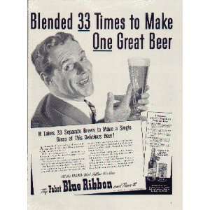 Blended 33 Times to Make One Great Beer, 1940 Pabst Blue Ribbon Beer 