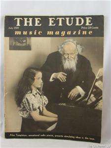 THE ETUDE MUSIC MAGAZINE July 1939 Alec Templeton  