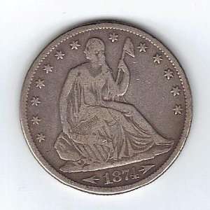  1874 Seated Liberty Half Dollar 