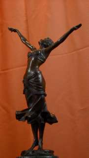 Elegant Art Nouveau Deco Radha Dancer Bronze Statue Paul Philippe 