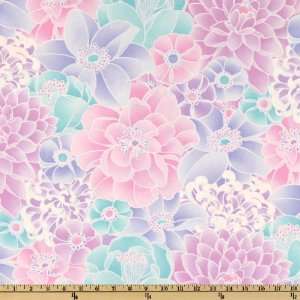  44 Wide Elizabeth Anne Large Floral Purple Fabric By The 