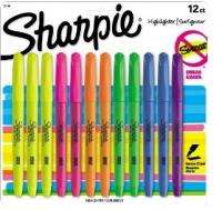   Pocket Style Highlighters 12 Assorted Colors 27145 Smear Guard  