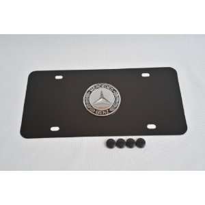  Mercedes Benz 3D Logo on Black steel License Plate 