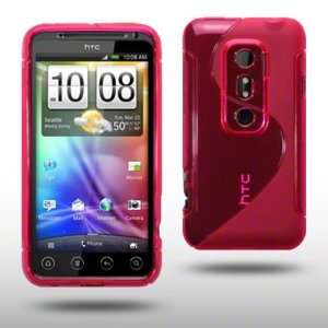  EVO 3D WAVE GEL CASE BY CELLAPOD CASES HOT PINK 