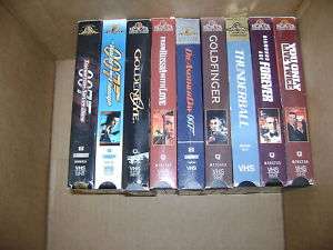 GREAT Lot of 9 007 James Bond VHS Movies ~Titles Listed  