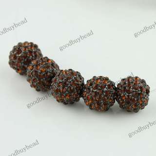 CRYSTAL DISCO BALL METAL SPACER JEWELRY FINDINGS LOOSE BEADS 10MM 