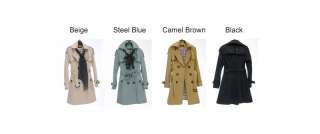 C42001 New Womens Long Sleeve Slim Fit Trench Button Coat Jacket 