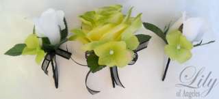 17pcs Wedding Bridal Bouquet Set Decoration Package Silk Flower BLACK 