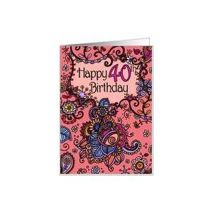  Happy Birthday   Mendhi   40 years old Card Toys & Games