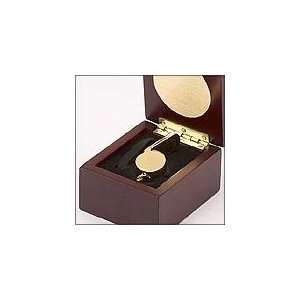  Coach Whistle & Wood Box, Silver or Gold Whistle Sports 