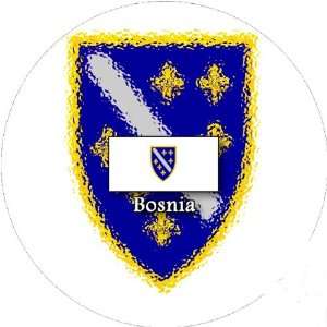 58mm Round Pin Badge Bosnia Flag 