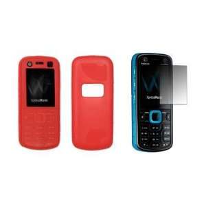  Premium Red Silicone Gel Skin Soft Cover Case + LCD Screen 