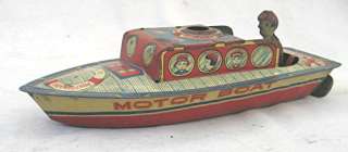 Vintage Pre War Tin Pop Pop Motor Boat Excellent in the Box, Japan 