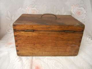 Primitive Antique Hand Made Wooden Box Joint Tool Case  