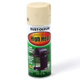 Lot of 3 Cans of Rust Oleum High Heat Satin Spray Paint ALMOND  