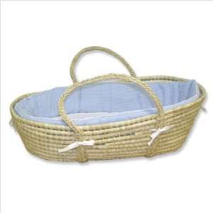  Blue Gingham Pique Baby Moses Basket Baby