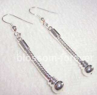 Silver Plated Earring Finding fit European Charm Beads  