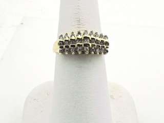Solid Yellow Gold Cluster Diamond Ring size 7  