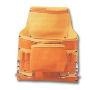 Genau Gear 4535 9 Pocket Nail and Tool Bag, Top Grain Leather Gold Top 