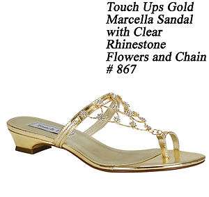 Womens Bridal Evening Gold Sandals Flip Flops Heels Rhinestones Shoes 