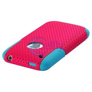 Pink & Blue Hybrid Cover Case+LCD Privacy Filter For Apple iPhone 3G 