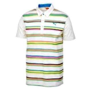   Lightweight Striped Golf Polo   White / Orange 0r White / Blue  