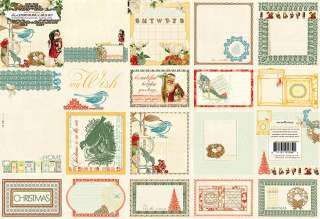   Pages~BOTANICAL CHRISTMAS~Journaling Cards Motif 18pc NEW 2011  