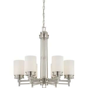  Nuvo 60/4705 Wright Brushed Nickel Six Light Chandelier 