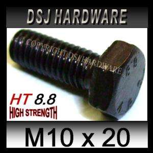 M10 x 20 High Tensile Grade 8.8 Hex Head Bolts Qty4  