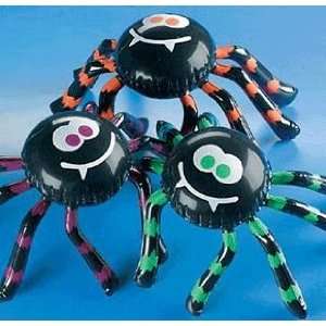 18 in. Inflatable Striped Spiders   3 Pack Toys & Games