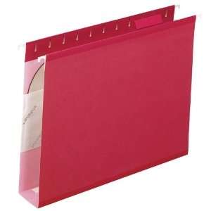  Box Bottom Folders, 2 quot; Cap, Letter Size, 25/BX, Red 