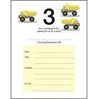 kids birthday party invitation template 3 years old boy truck