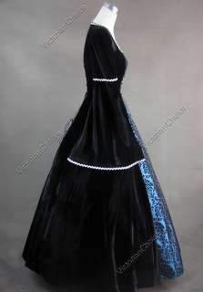Victorian Gothic Brocade Dress Wedding Ball Gown 129 M  