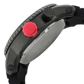 Red Line Watch 10000 Mens Classic GMT Black Dial Black IP Case Black 