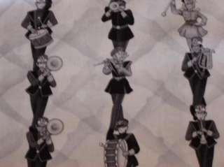 Fabric Marching band music black grey musical cool  