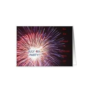  4th of July Invitation, Celebration Fireworks Card Health 