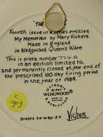 c909 Wedgwood Plate RECITAL by Mary Vickers  