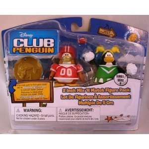 Club Penguin 2 Mix N Match Football Player and Cheerleader Figure 
