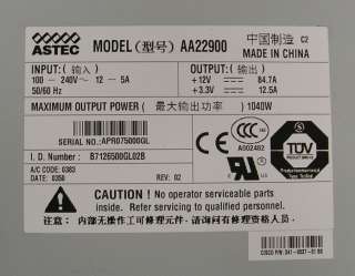Cisco Catalyst 4500 341 0037 AA22900 1000W Power Supply  