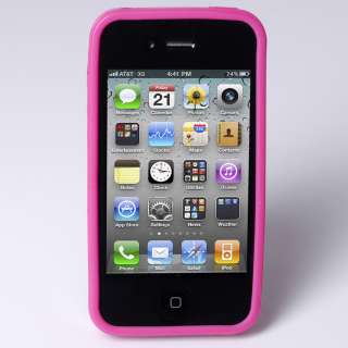 PINK Silicon Bumper Frame Case Cover for iPhone 4 4G  
